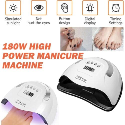 180W Professional Electric 57 LED UV Nail Dryer Gel Polish Lamp Salon Manicure 10/30/60/90s Timer EU/US/UK/AU Plug