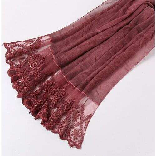 Plain Lace Floral Diamond Patchwork Viscose Shawl Scarf High Quality Print Wrap Pashmina Snood Bufandas Muslim Hijab 215*85cm