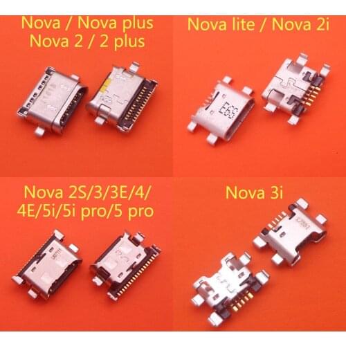 5pcs for huawei nova 2 2i 2s 3 3i 3e 4 4e 5 5i pro plus lite Charger Connector Parts Replacement Repair USB Dock Charging Port