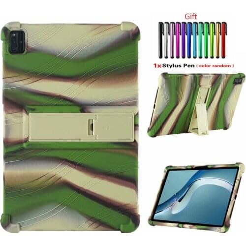 Adjustable Stand Case For Huawei MatePad Pro 12.6" 2021 WGR-W09 WGR-W19 Tablet Cover Soft Silicon Protective Shell Funda+Pen