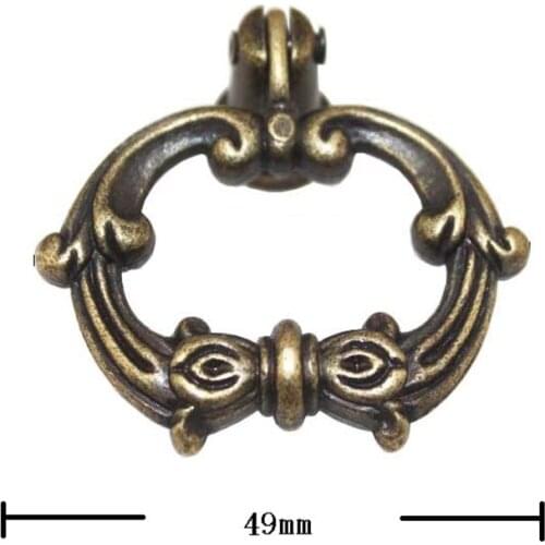 Bulk Vintage Alloy Cabinet Knobs and Handles Knobs Kitchen Drawer Cupboard Ring Pull Handles Furniture Fittings,49*42mm,60Pcs