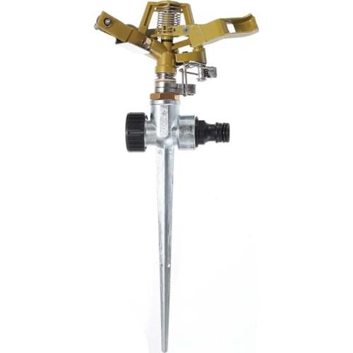 Garden Metal Sprinkler Spike Lawn Grass 360 Degree Adjustable Rotating Water Nozzle Impulse Sprayer For Irrigation System