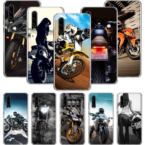 Moto Cross motorcycle sports Case for Huawei P20 P30 P40 P Smart Z + P10 Mate 30 10 20 Lite Pro Silicone Shell Phone Coque Cover