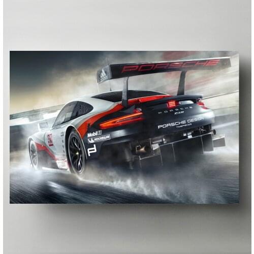 Modern Wall Art Canvas Paintings Porsches 911 RSR Racing Cars Back View Vehicle Posters and Prints For Living Room Decor