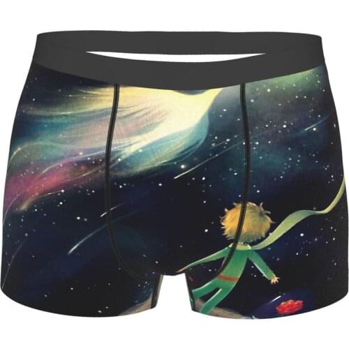 The Little Prince About Life and Human Nature Fly Bird Underpants Homme Panties Male Underwear Print Shorts Boxer Briefs