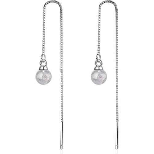 KOFSAC New Fashion Tassel Ear Line Moonstone Dangler Earring 925 Sterling Silver Earrings For Women Valentines Day Jewelry Gift