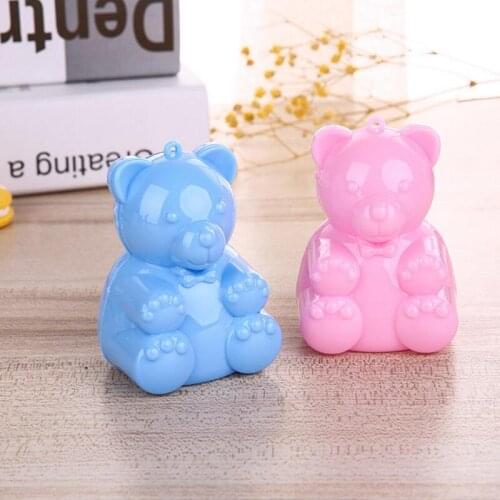 16pcs/lot Creative Bear Shape Plastic Gift Box Desktop Decoration Props Mini DIY Jewelry Storage Box Birthday Candy Box