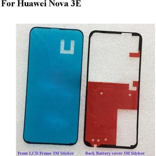 2PCS For Huawei nova 3E 3 e Back Battery cover Sticker LCD Screen Front Frame Bezel 3M Glue Nova3E Double Sided Adhesive Tape