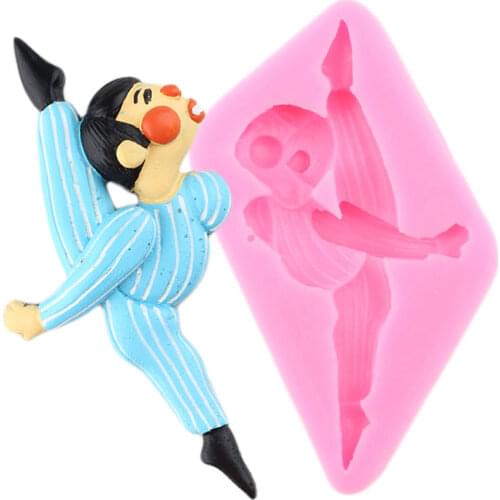 3D Boy Silicone Molds Yoga Doll Fondant Mould DIY Party Cake Decorating Tools Candy Polymer Clay Chocolate Gumpaste Moulds