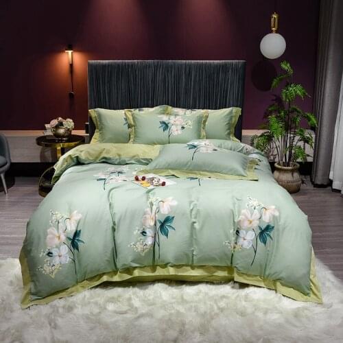 2021 new products Cotton satin Luxury bedding sets bed set double queen king size duvet cover bed sheet set pillowcase 4Pcs