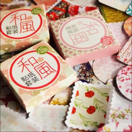 45pcs/lot Photo deco DIY Multifunction seal Sticker set for Handmade Products label sticker