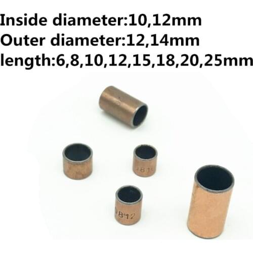 50pcs SF-1 The Inside Diameter of 10 12 mm Self Lubricating Composite Bearing Bushing Sleeve SF1 Copper Sleeve Oilless Bushing