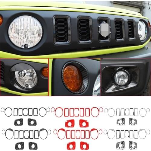 ABS Front Headlight & Grille Grill Inserts & Fog Light Turn Signal Lamp Cover Fit for Suzuki Jimny 2019-2021 Car Accessories