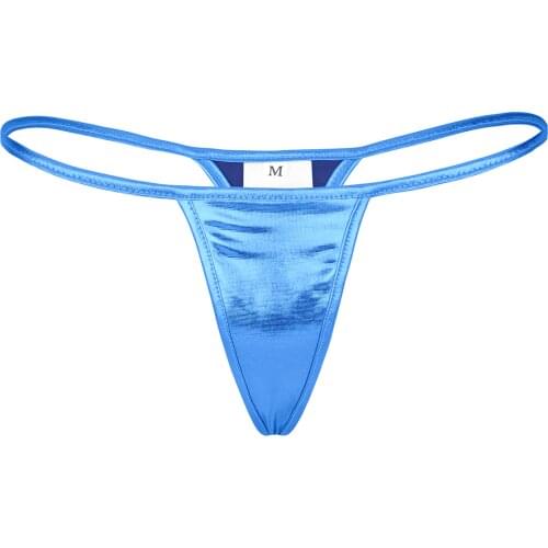 Alvivi Womens Bikini G-string Underwear PVC Faux Leather Shorts Low Rise T-back Thongs Underwear Briefs Hot Sexy Female Panties