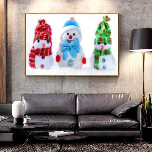 Artcozy Oil Canvas Painting three_snowmen For Home Decoration Wall Art
