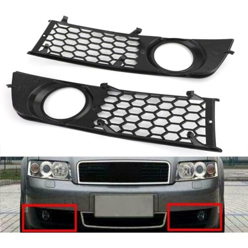 Car Fog Light Open Vent Grille Intake Cover Honeycomb Mesh For Audi A4 B6 2001-2005 Front Fog Light Bumper Grille Cover Frame