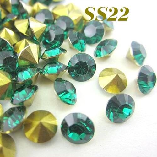 Free shipping Fashion Dark green SS22 About 5mm 288pcs/bag Resin rhinestones Pointback,Resin Stones for DIY Decoration
