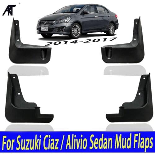 Car Molded Mud Flaps For Suzuki Ciaz / Alivio Sedan 2014-2017 Sport Mudflaps Splash Guards Mud Flap Mudguards Fender 2015 2016