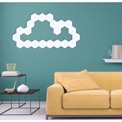 Colored Atmosphere Lights Home Living Room Creative Hexagonal Background Wall Remote Control Decorative Lights