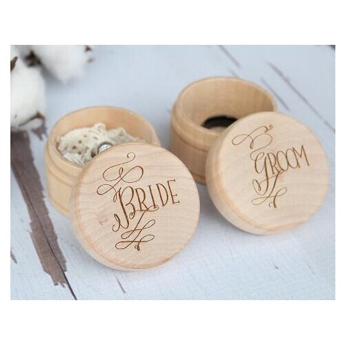 Custom bride groom Engraved Wood rustic Wedding Couples Ring keepsake bearer Boxes engagement party favors Gift for Couples