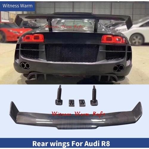 For R8 FRP Carbon Fiber Auto Car Rear Trunk Lip Spoiler Wing for Audi R8 Rear Wing 2007-2016