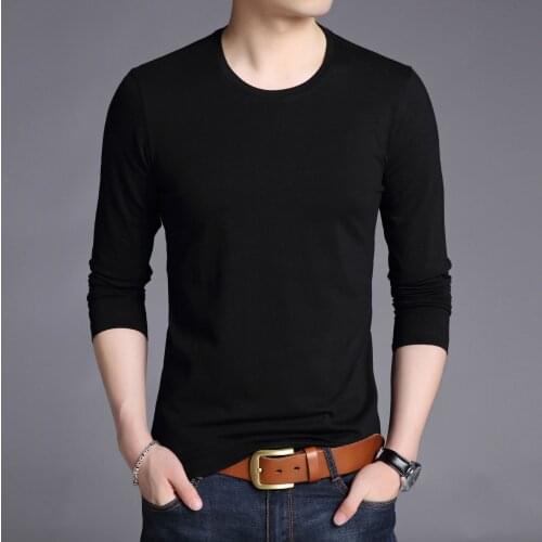 T Shirt New Mens Clothing Mens Jacket Youth Spring Long Sleeve Casual Round Neck Mens T-shirt New Fashion O-Neck Tshirt