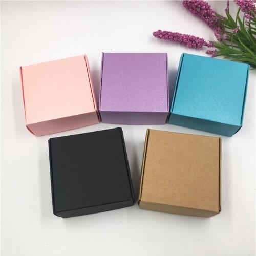 Creative 100pcs colorful paper gift packing box various aircraft blank cardboard jewelry accessories storage box