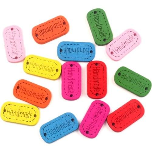 LF 100Pcs Mixed Wood Owl Letter Sewing Buttons For Cloth Needlework Flatback Scrapbooking Crafts Decorative Diy Accessories