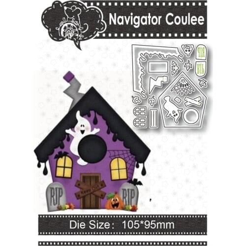 Metal cutting molds Halloween Adventure House Graffiti Scrapbook Background Stamps Paper Card Making New Arrivals in 2021