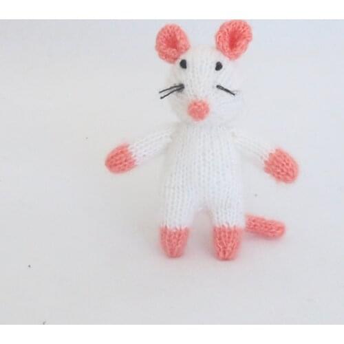 Lovely Mouse Toy Newborn Photography Props Handmade Knit Newborn Animal Doll Photo Props