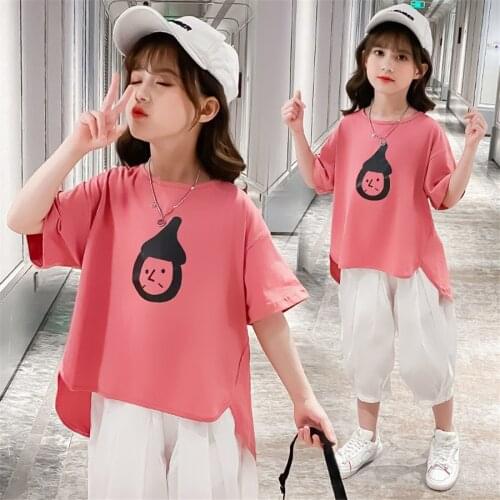 Fashion 2021 Summer Girls Clothes Sets Kids Sport T-shirt + Pants Baby Childrens Clothing Outfits Teen 4 6 7 8 10 12 Years