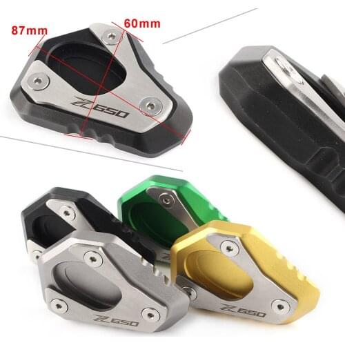 Motorcycle Side Kickstand Stand Extension Enlarger Plate Pad For Kawasaki Z650 Z 650 2017 2018 /17 18 Aluminum
