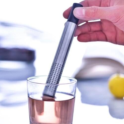 Stainless Steel Tea Infuser Stick Pipe Filter Steeper Reusable Teapot Coffee Loose Leaf Herbal Holder Strainer Mesh Tube Spices
