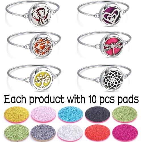 New Perfume Bracelet Jewelry Aromatherapy Essential Oil Diffuser Stainless Steel Locket Aroma Bracelet Jewelry Fashion Women