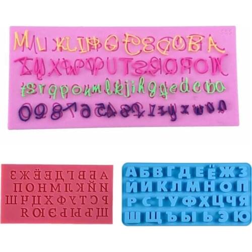 Food Grades Silicone Russian Alphabet Letter Fondant Cake Mold Kitchen Gadgets DIY Cake Decorating Tools Baking Accessories