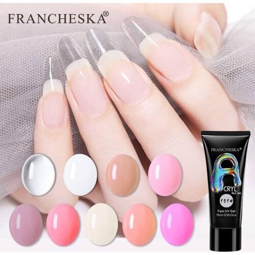 FRANCHESKA 15ml Poly Nail Extention Gel Nail Art French Clear Nail Tip Form Crystal UV Gel Manicure Poly Builder Gel Poli TSLM2