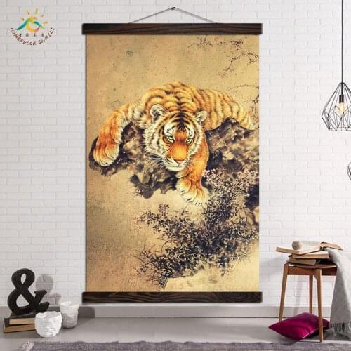 Animal Posters and Prints Abstract Canvas Painting Poster Modern Art Wall Pictures for Kids Room Decor Abstract Ancient Tiger