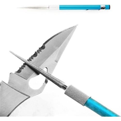 Professional Outdoor Pocket Fishing Sharpening Diamond Pen Shape Knife Sharpener Grindstone Fishing Hook Flat Edges Sharpner #84