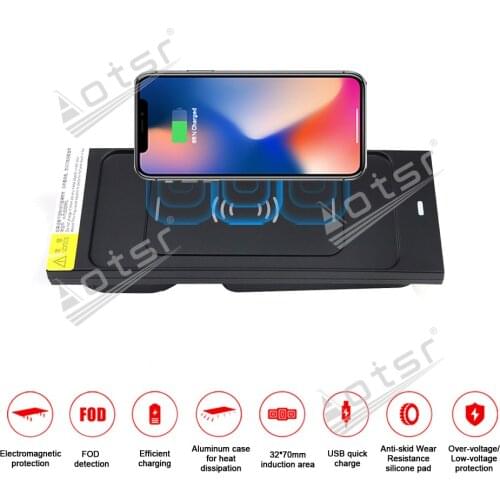 QI car fast wireless charger For Volvo XC60 18-19/S90 17-17/XC90 15-19/V90 16-18 Wireless Charging Car Phone Holder for iphone