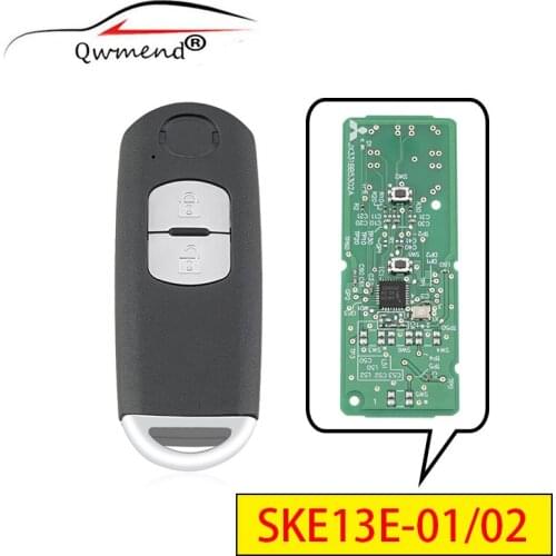 QWMEND 2 Buttons Car Remote Key for Mazda CX-3 CX-5 2 3 Hatch 6 Wagon Smart Car Key SKE13E-01 SKE13E-02 ID49 Chip 433mhz