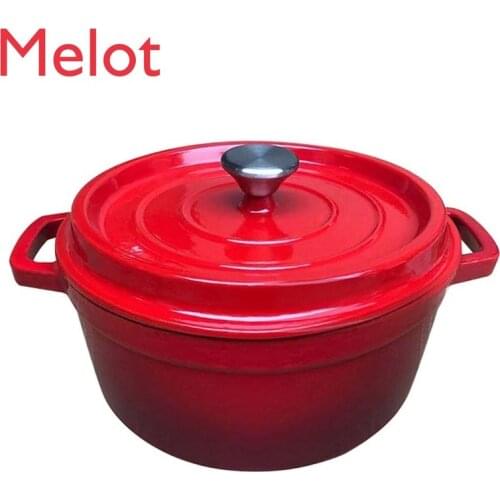With Thick Cast Iron Pan Manual Cast Iron Pan Soup Pot Stew Uncoated Titanium Soup Stewing Cooking Pot Induction Cooker