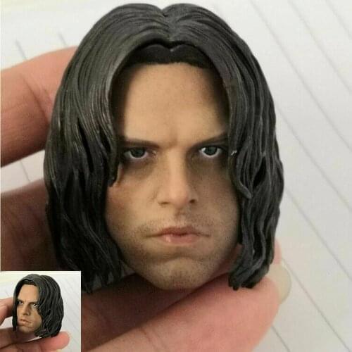 1/6 War Winter Soldier Head Sculpt Bucky Head Sculpture for 12 inch action figure Dolls