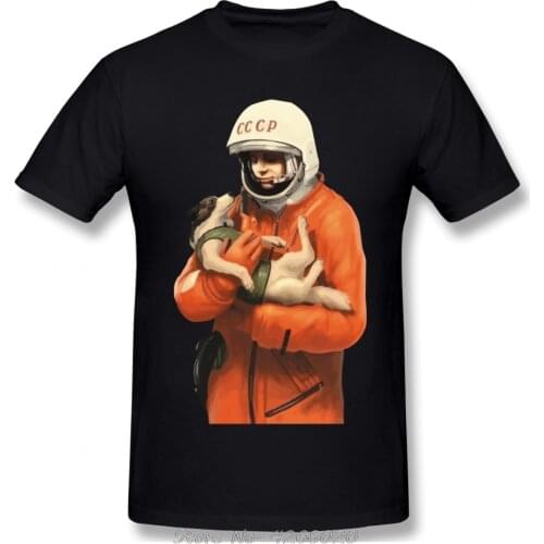 Harajuku Stylish Laika Gagarin Soviet Space Heroes T Shirt Cccp T-Shirt Man High-q Big Size Short Sleeve Tshirt Tees Harajuku