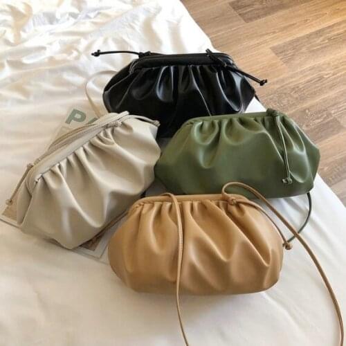 JIAMEN Bag For Women Cloud bag Soft Leather Madame Bag Single Shoulder Slant Dumpling Bag Handbag Day Clutches bags Messenger