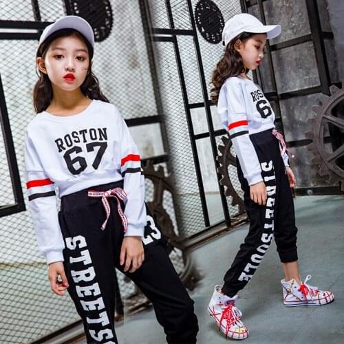 Hip Hop Girls Boys Ballroom Dancing Costumes for Kids Jazz Dance Clothes Child Performance Show Costumes Stage Wear Shirts Pants
