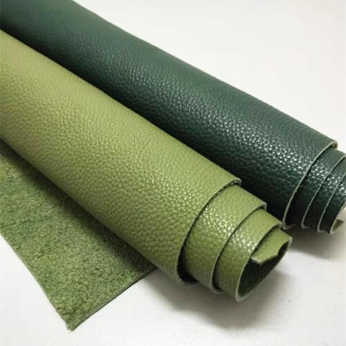 Tela Piel Genuina Cowhide Skin Green Top Layer Lychee Leather Fabric Whole Cut Make DIY Upholstery Sofa Chair Tela De Cuero