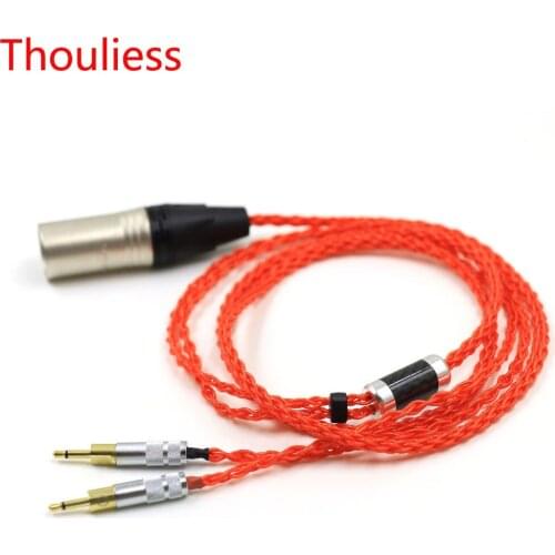 Thouliess UPOCC Single Crystal Silver Earphone Replacement Upgrade Cable for HD700 HD 700 M1060 M1060c Headphones