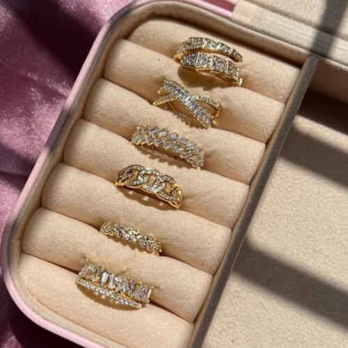 Luxury AAA Cubic Zirconia Micro Pave Setting Big X Shaped Finger Ring Fashion Stunning Cross Jewelry Women Accessories CRP178E