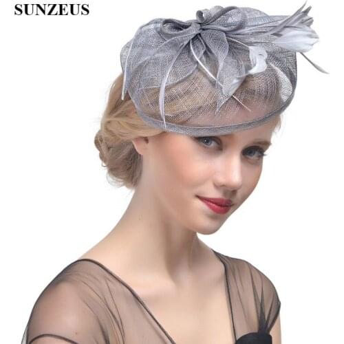 Bridal Linen Hats Elegant Feathers Gorgeous Formal Party Hair Accessories for Women chapeau mariage SH31