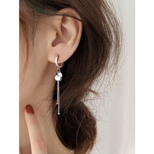 925 Sterling Silver New Arrival Round Brand Tassel Long Earrings Temperament Sexy Fashion INS Handmade Luxury Jewelry for Women